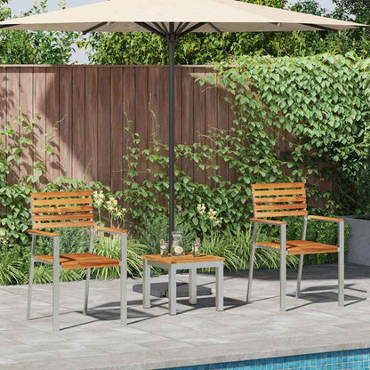 Set da Pranzo per Giardino 3 pcs Marrone Legno di teak solido