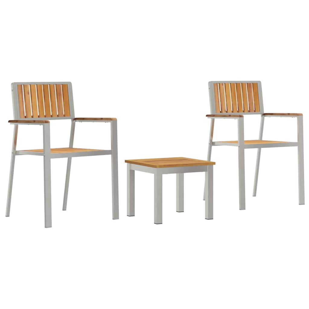 Set da Pranzo per Giardino 3 pcs Marrone Legno di teak solido