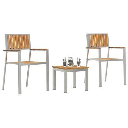 Set da Pranzo per Giardino 3 pcs Marrone Legno di teak solido