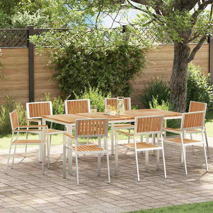 Sedia da Giardino 8 pcs Marrone Legno di teak solido