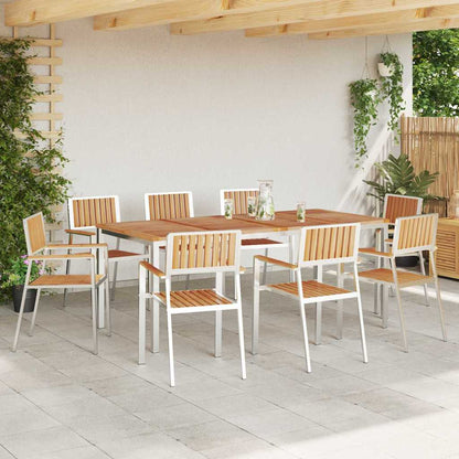 Sedia da Giardino 8 pcs Marrone Legno di teak solido