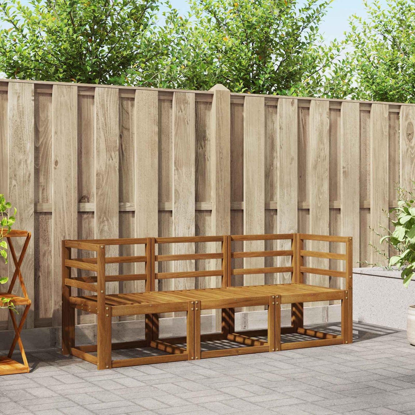 Set di divani da esterno 3 pcs Naturale