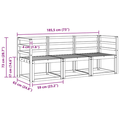 Set di divani da esterno 3 pcs Naturale