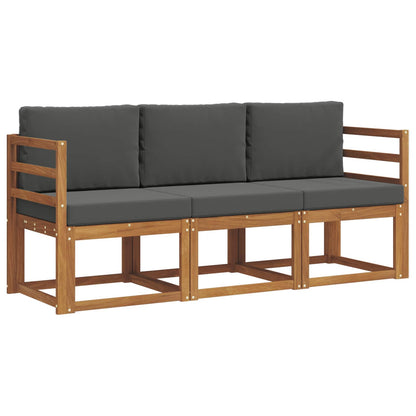 Set di divani da esterno con cuscino 3 pcs Naturale e Antracite