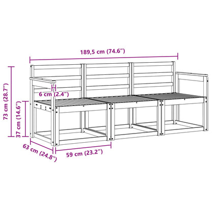 Set di divani da esterno 3 pcs Naturale