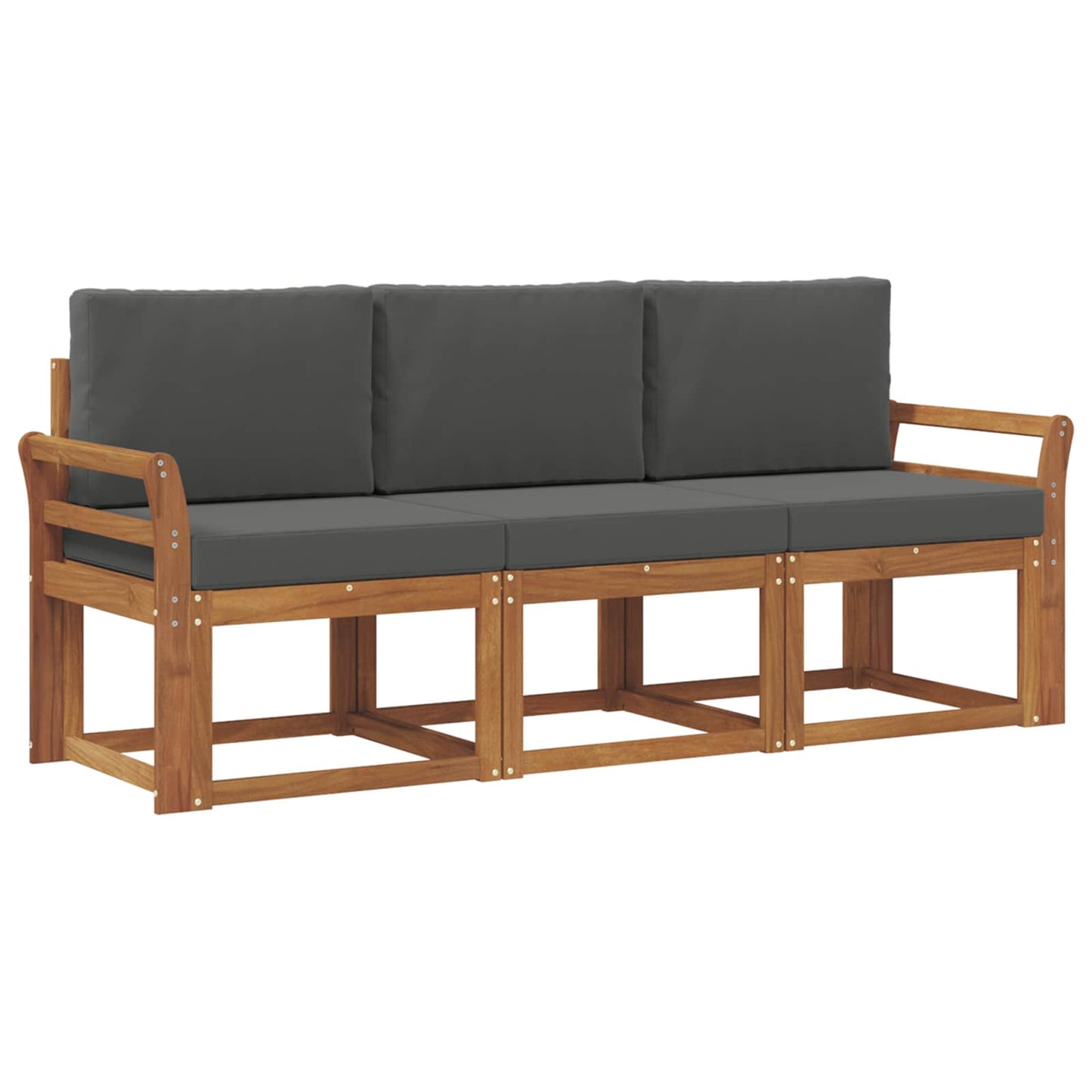 Set di divani da esterno con cuscino 3 pcs Naturale e Antracite