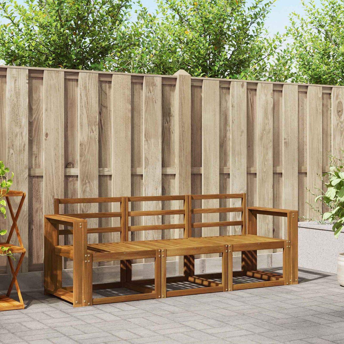 Set di divani da esterno 3 pcs Naturale