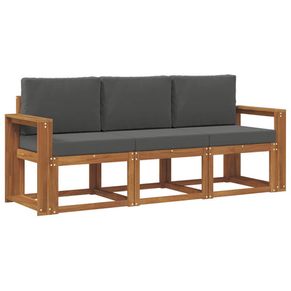 Set di divani da esterno con cuscino 3 pcs Naturale e Antracite
