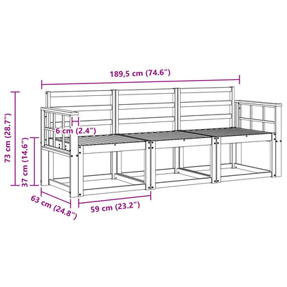 Set di divani da esterno 3 pcs Naturale