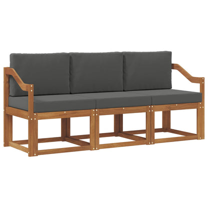 Set di divani da esterno con cuscino 3 pcs Naturale e Antracite