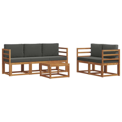Set di divani da esterno con cuscino Naturale e Antracite