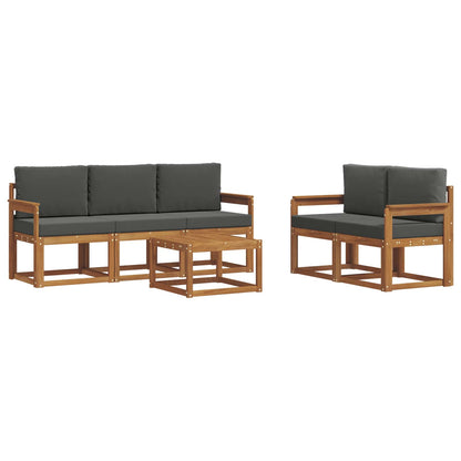 Set di divani da esterno con cuscino Naturale e Antracite