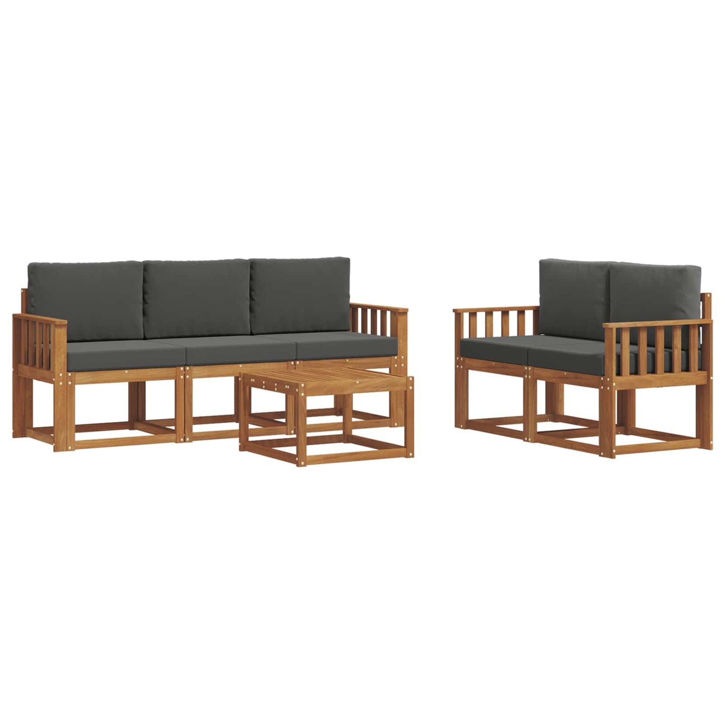 Set di divani da esterno con cuscino Naturale e Antracite
