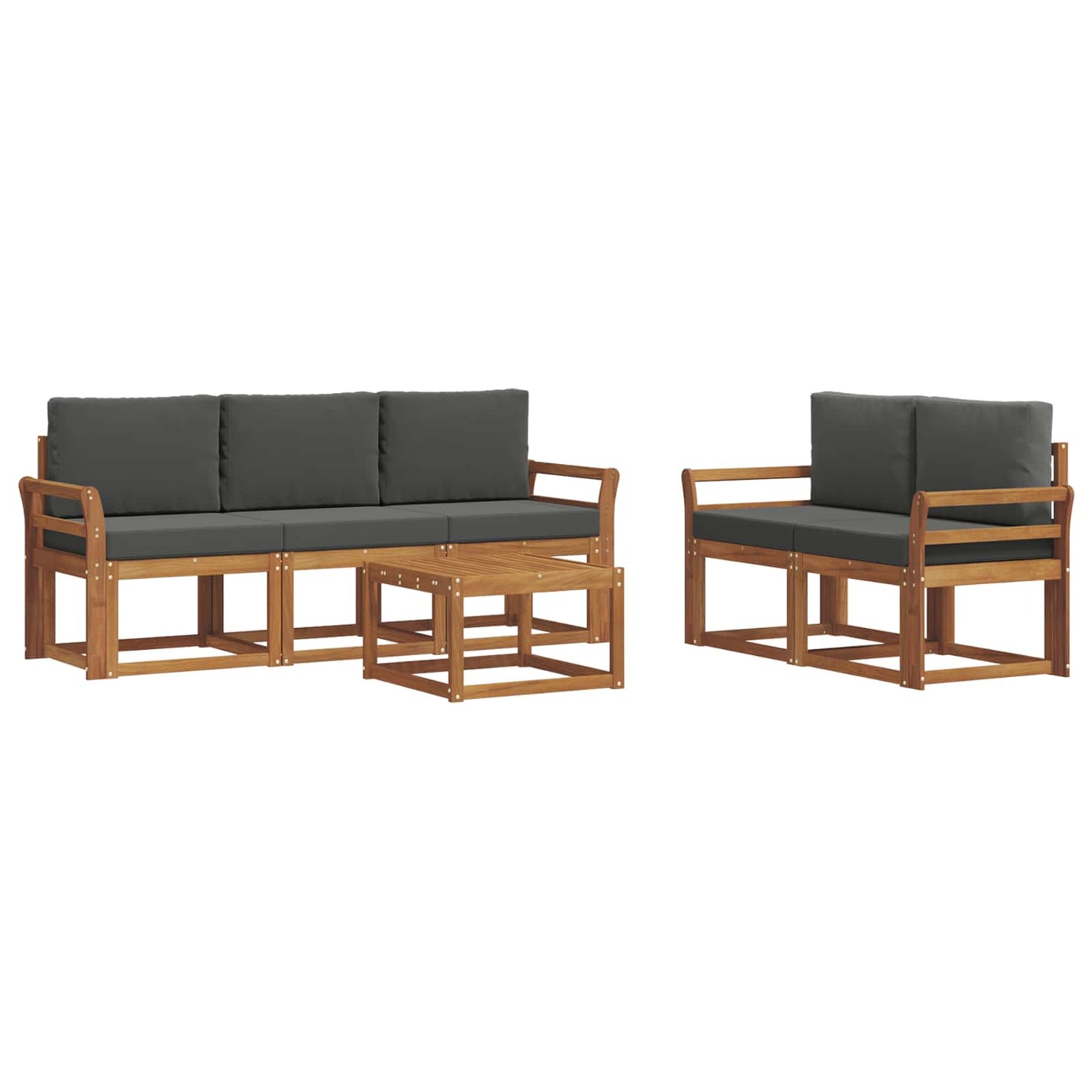 Set di divani da esterno con cuscino Naturale e Antracite