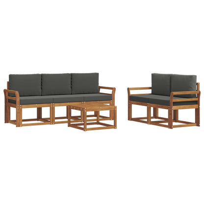 Set di divani da esterno con cuscino Naturale e Antracite