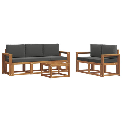 Set di divani da esterno con cuscino Naturale e Antracite