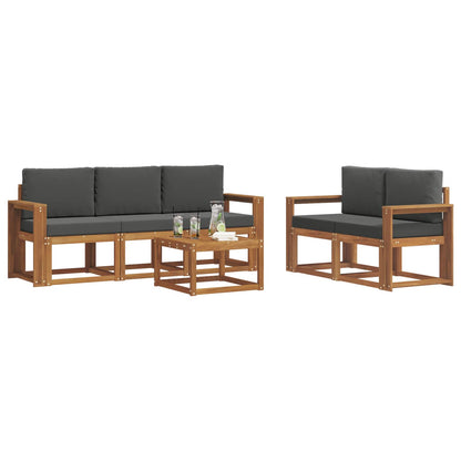 Set di divani da esterno con cuscino Naturale e Antracite