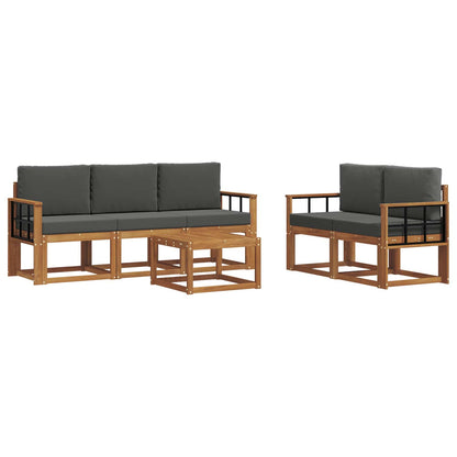 Set di divani da esterno con cuscino Naturale e Antracite