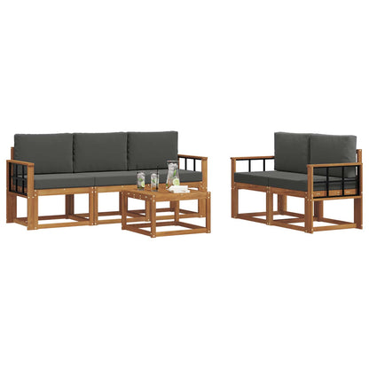 Set di divani da esterno con cuscino Naturale e Antracite