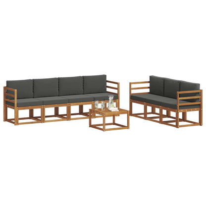 Set di divani da esterno con cuscino 8 pcs Naturale e Antracite