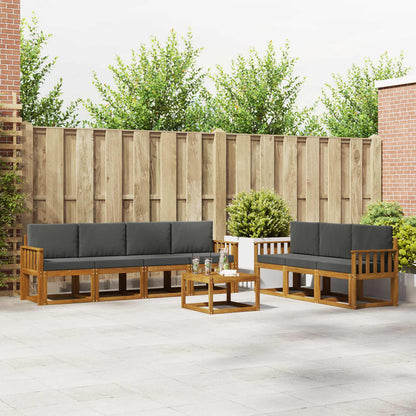 Set di divani da esterno con cuscino 8 pcs Naturale e Antracite