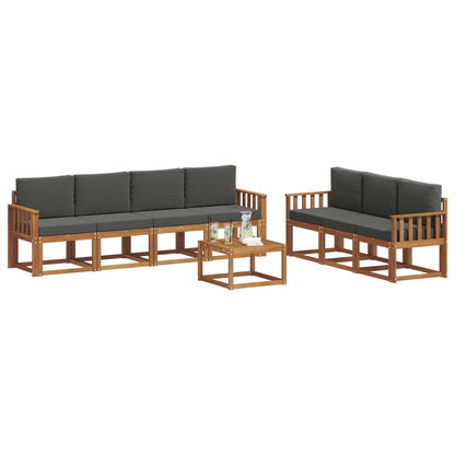 Set di divani da esterno con cuscino 8 pcs Naturale e Antracite
