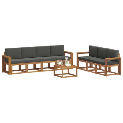 Set di divani da esterno con cuscino 8 pcs Naturale e Antracite