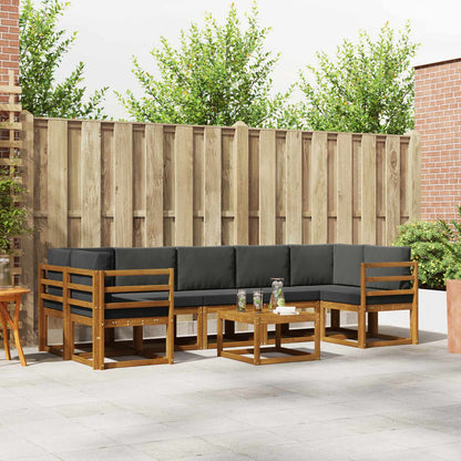 Set di divani da esterno con cuscino 8 pcs Naturale e Antracite