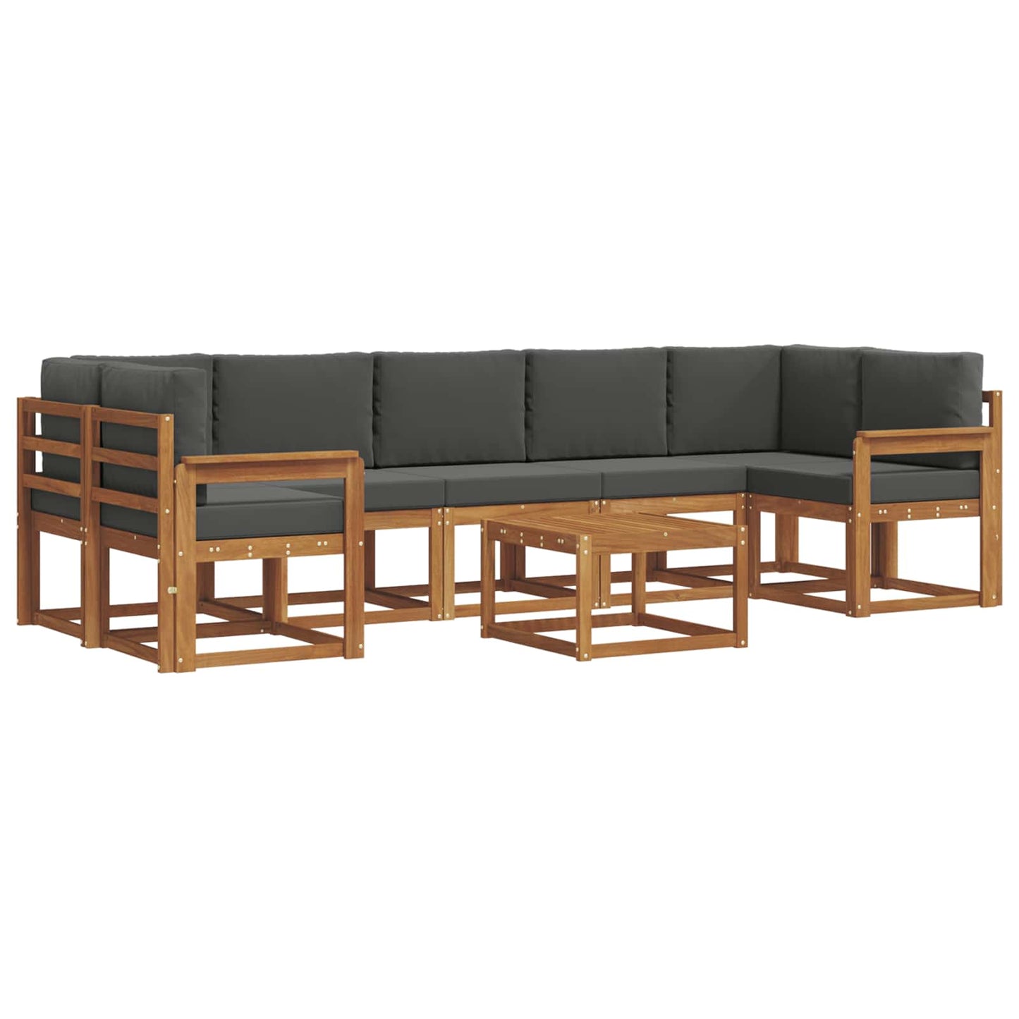 Set di divani da esterno con cuscino 8 pcs Naturale e Antracite