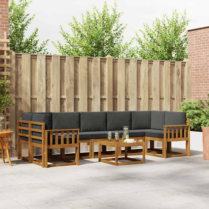 Set di divani da esterno con cuscino 8 pcs Naturale e Antracite