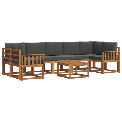Set di divani da esterno con cuscino 8 pcs Naturale e Antracite