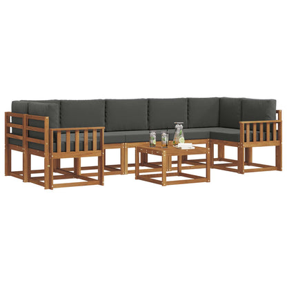 Set di divani da esterno con cuscino 8 pcs Naturale e Antracite