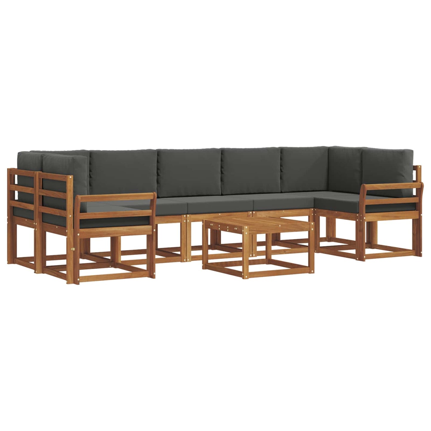 Set di divani da esterno con cuscino 8 pcs Naturale e Antracite