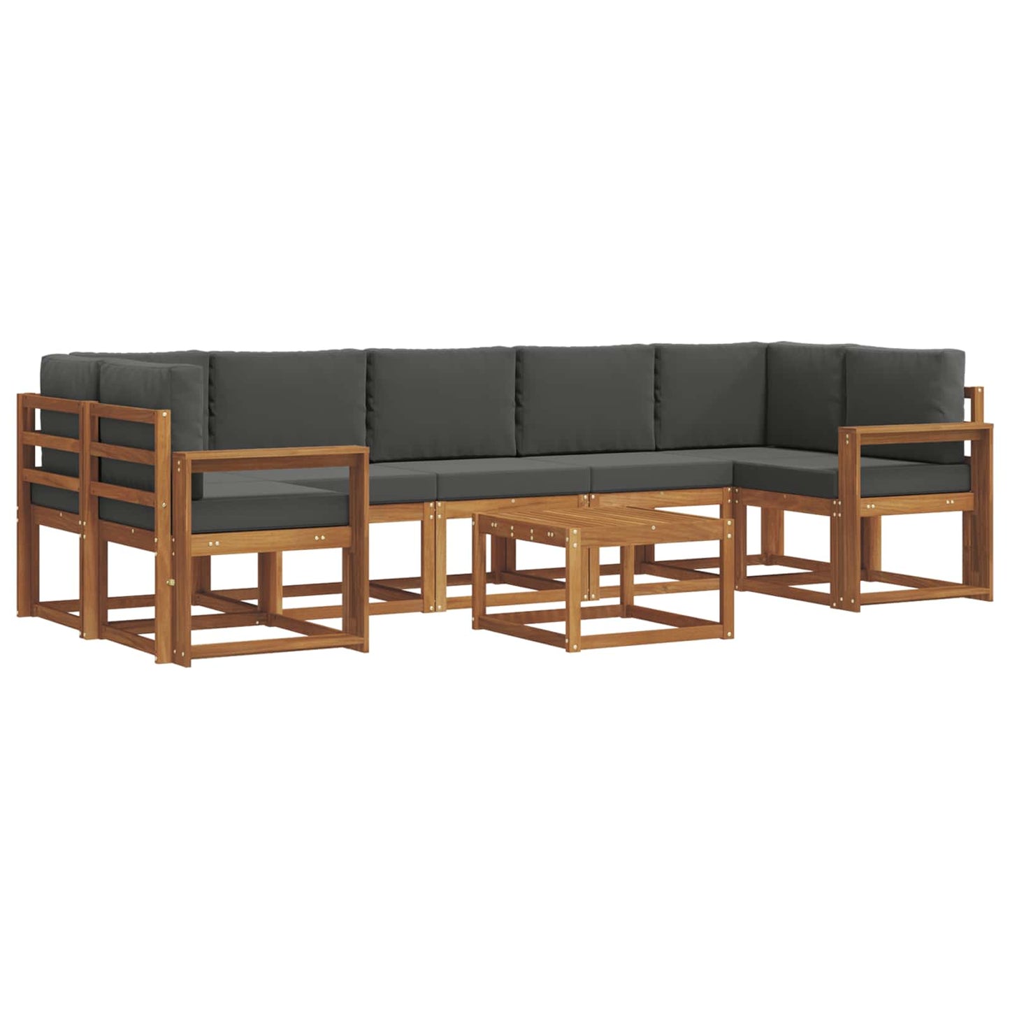 Set di divani da esterno con cuscino 8 pcs Naturale e Antracite