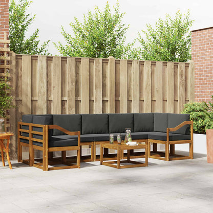 Set di divani da esterno con cuscino 8 pcs Naturale e Antracite