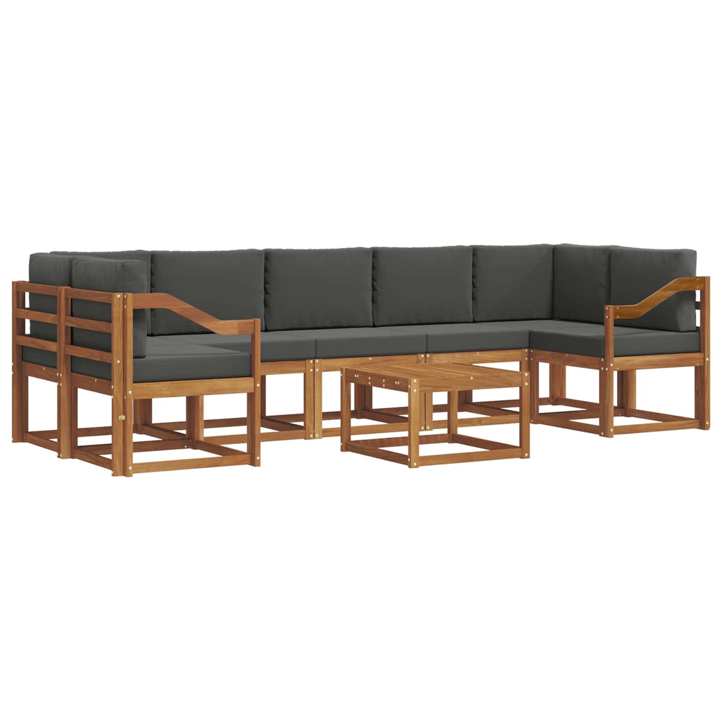Set di divani da esterno con cuscino 8 pcs Naturale e Antracite