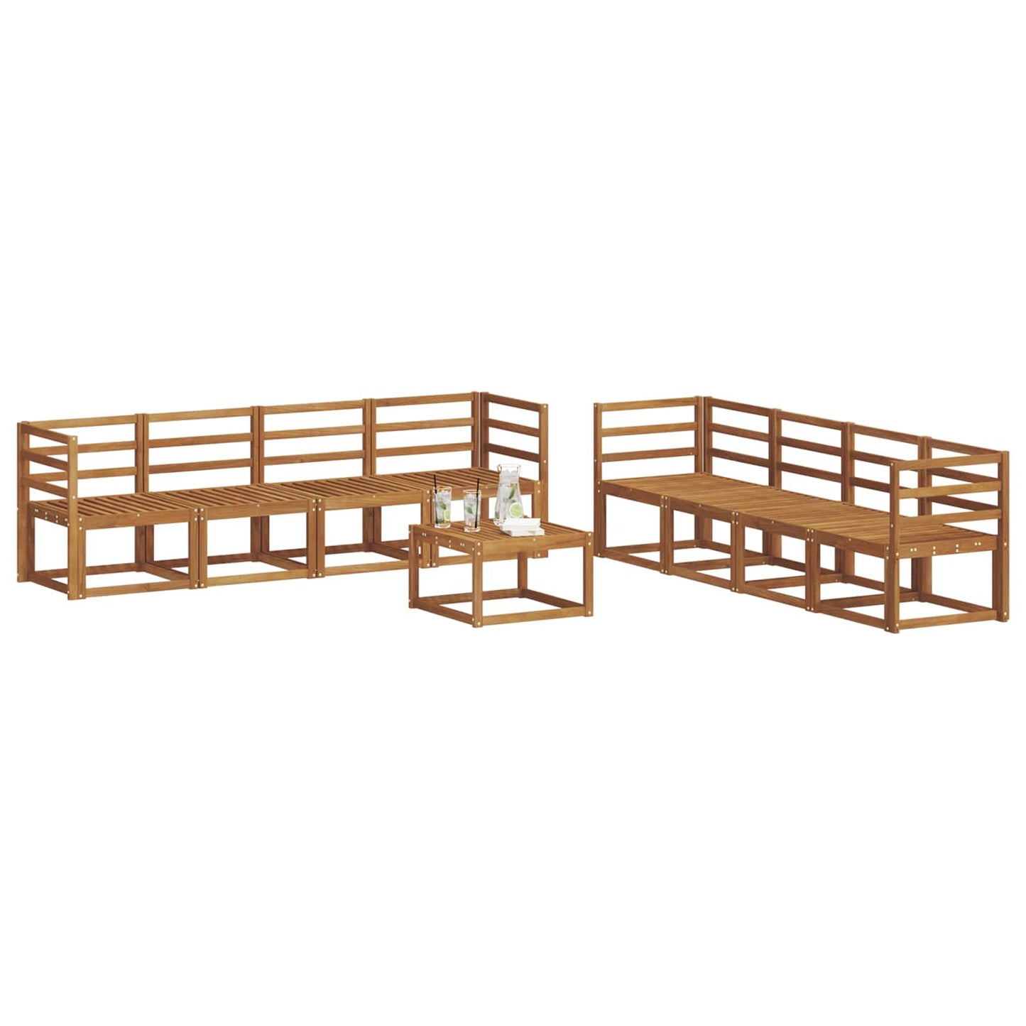 Set di divani da esterno 9 pcs Naturale