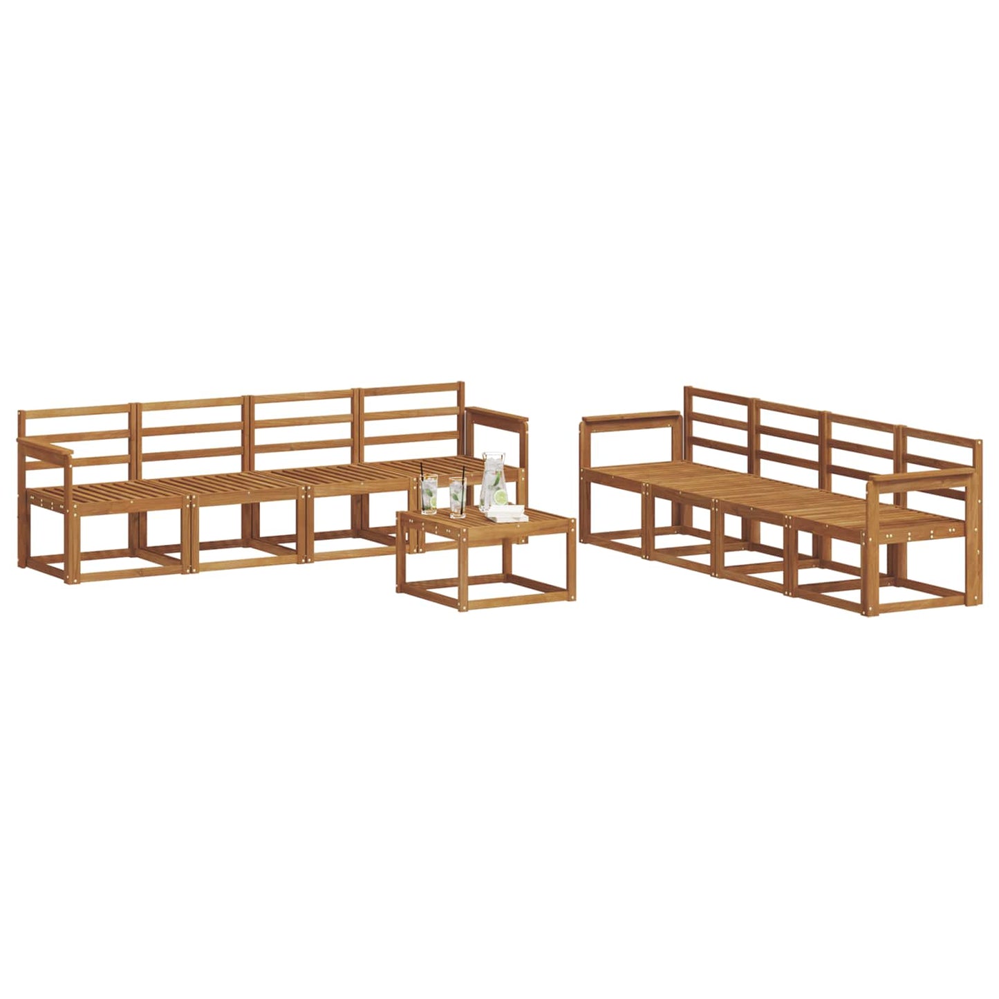 Set di divani da esterno 9 pcs Naturale