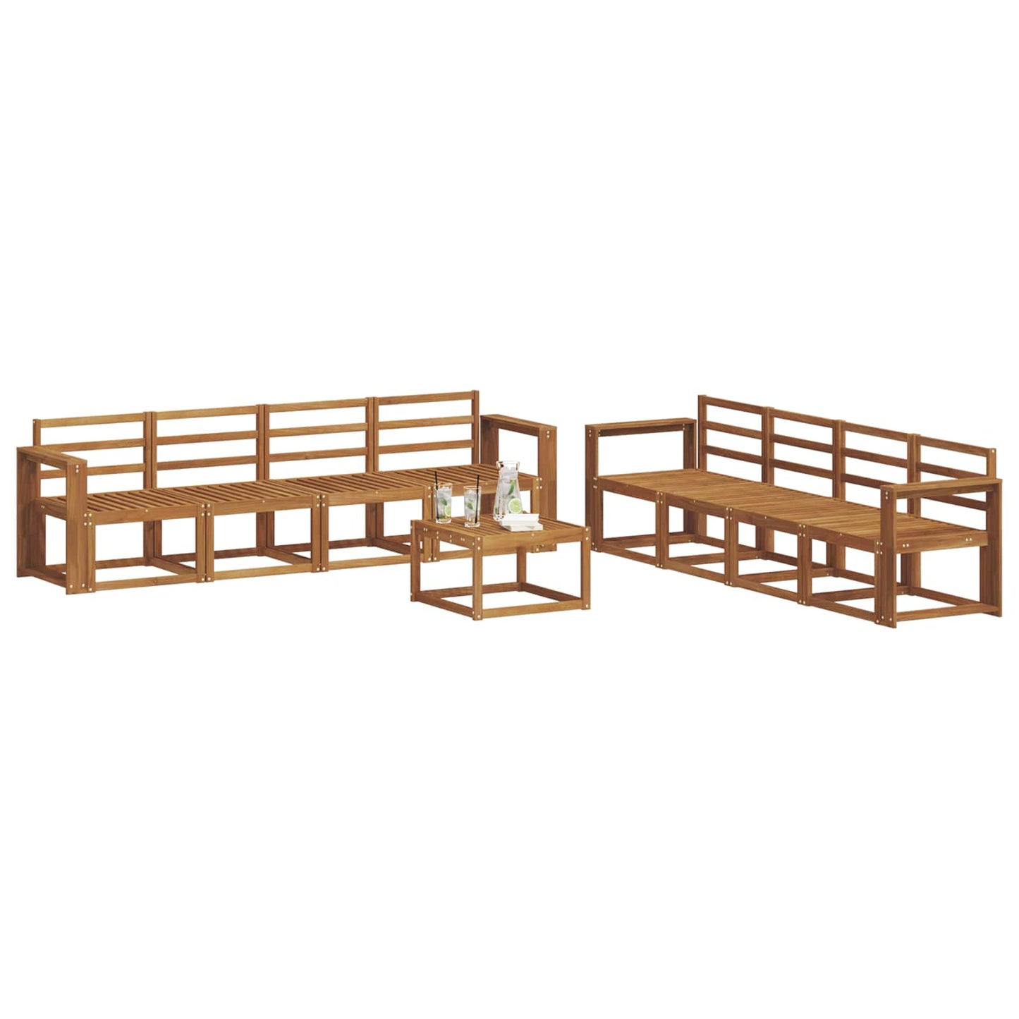 Set di divani da esterno 9 pcs Naturale