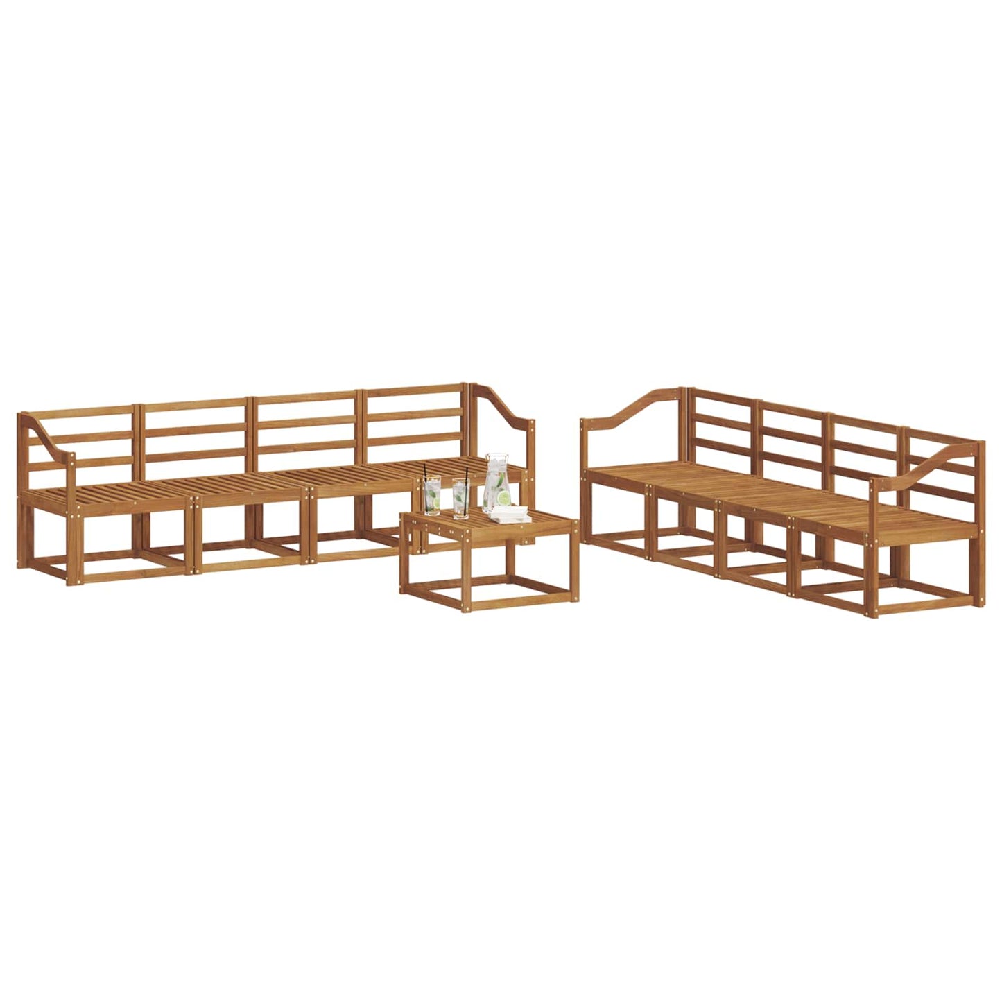 Set di divani da esterno 9 pcs Naturale