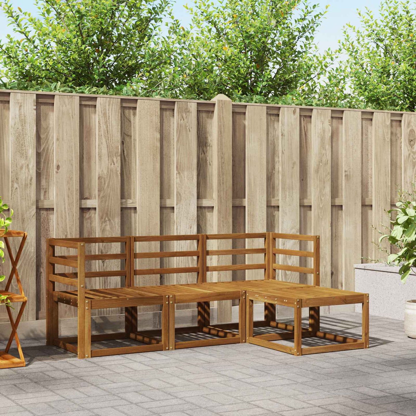 Set di divani da esterno 4 pcs Naturale