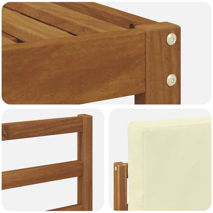Set di divani da esterno con cuscino 4 pcs Naturale e Crema