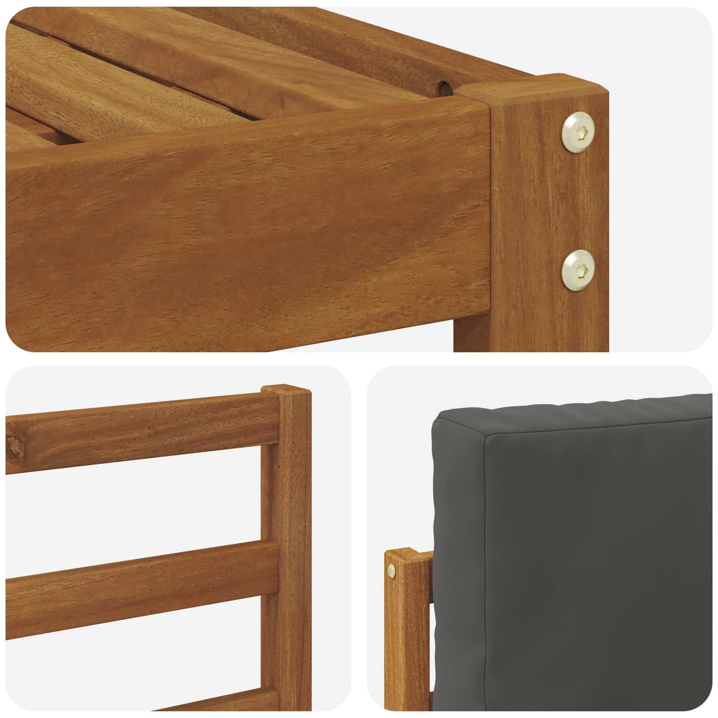 Set di divani da esterno con cuscino 4 pcs Naturale e Antracite