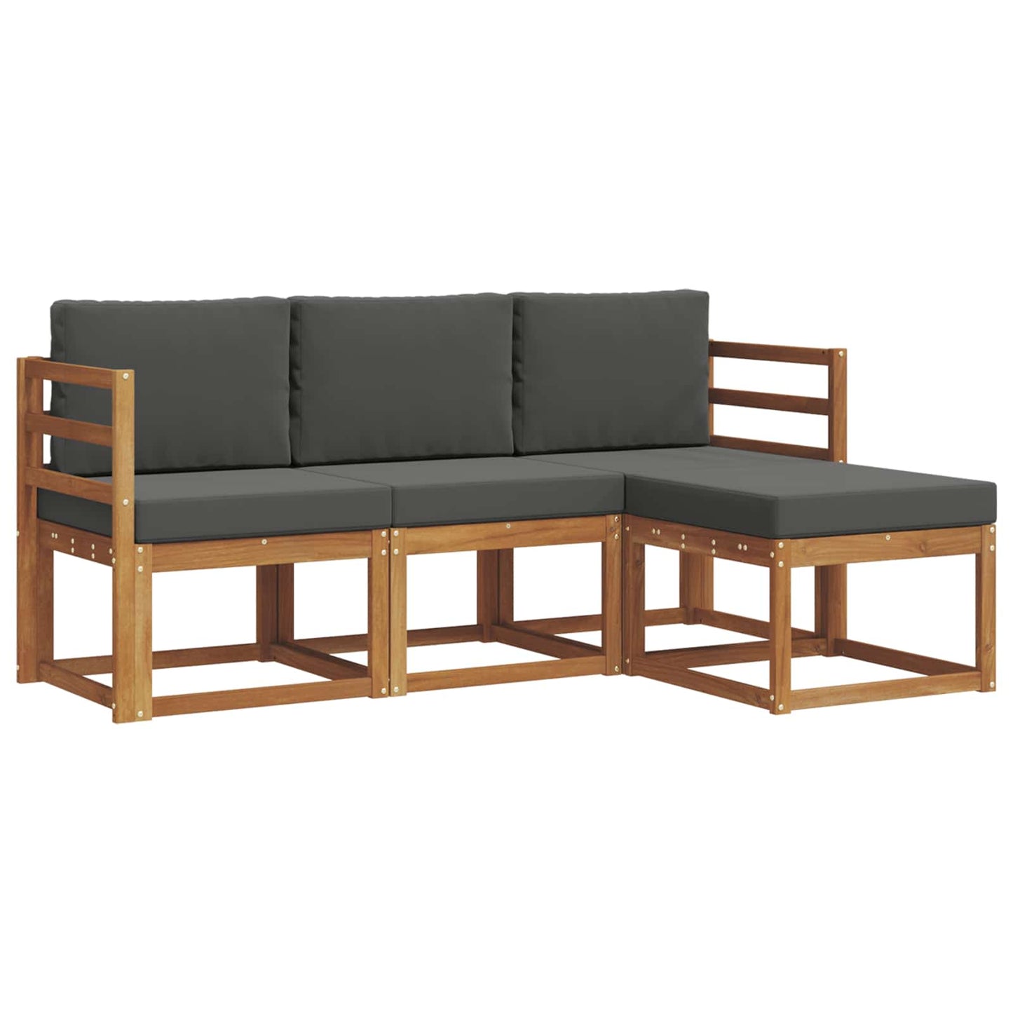 Set di divani da esterno con cuscino 4 pcs Naturale e Antracite
