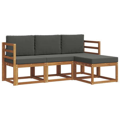 Set di divani da esterno con cuscino 4 pcs Naturale e Antracite