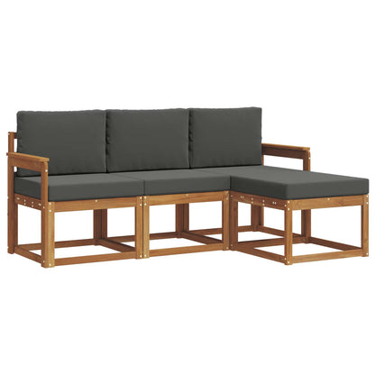 Set di divani da esterno con cuscino 4 pcs Naturale e Antracite