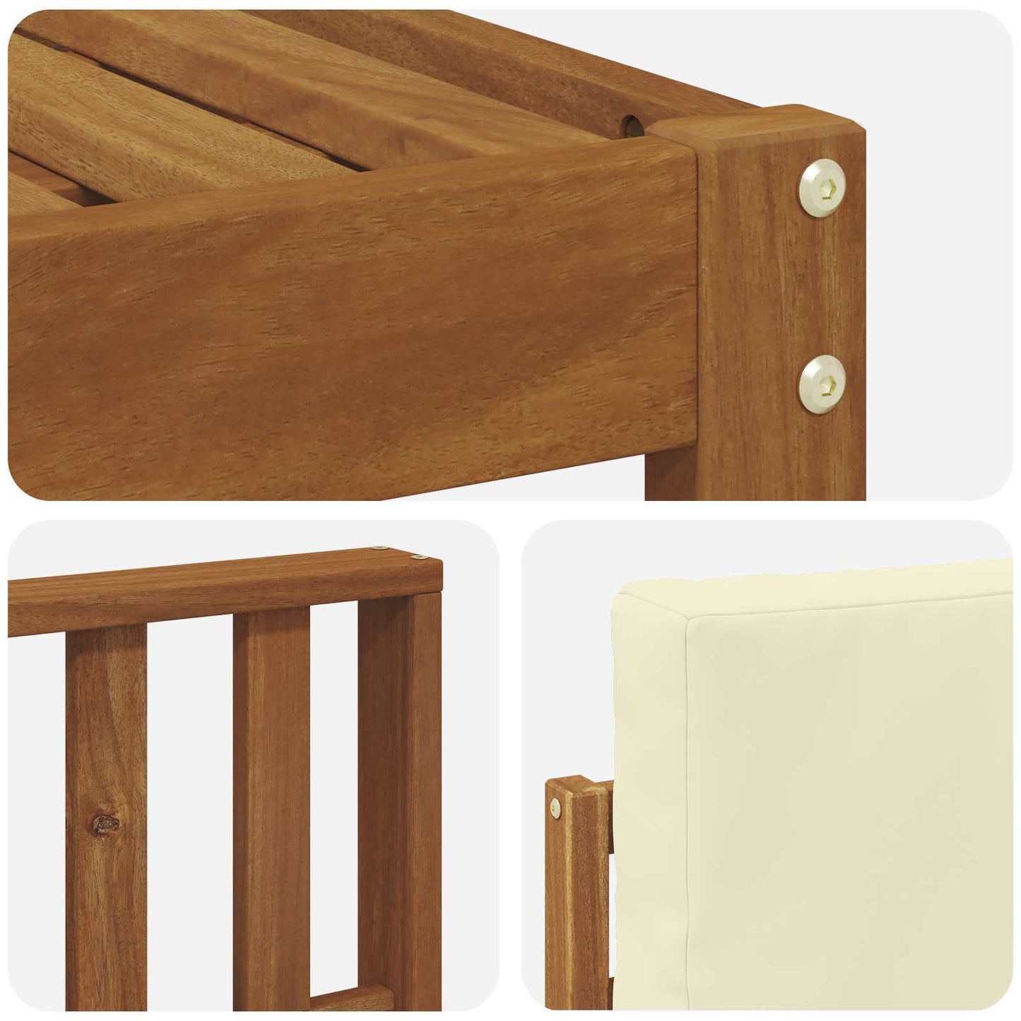 Set di divani da esterno con cuscino 4 pcs Naturale e Crema