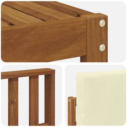 Set di divani da esterno con cuscino 4 pcs Naturale e Crema