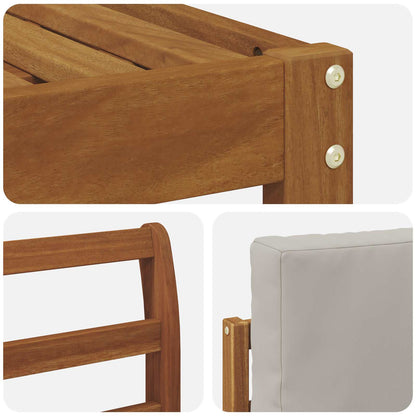 Set di divani da esterno 4 pcs Grigio Naturale e Chiaro