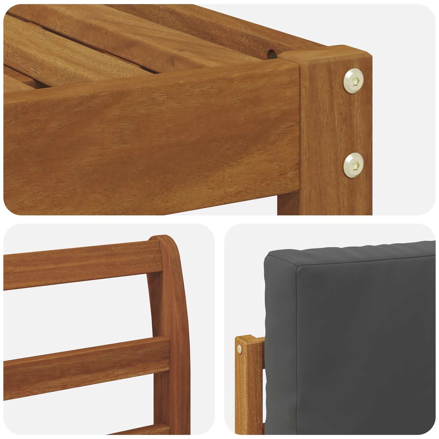 Set di divani da esterno con cuscino 4 pcs Naturale e Antracite